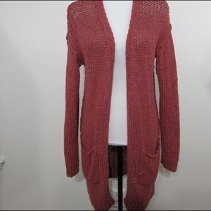Free People Open Cardigan M Simply Sienna Pink